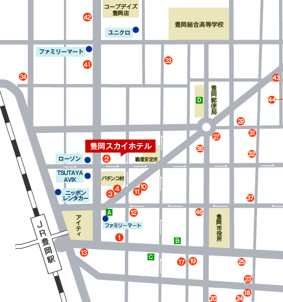 豊岡スカイホテル 周辺マップ